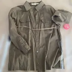 カーキ　ボタン付シャツ サイズ40