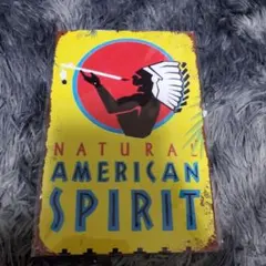 NATURAL AMERICAN SPIRIT ブリキ看板 レトロ風　30×20