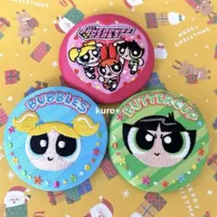 パワーパフガールズ 刺繍缶バッジ バターカップ