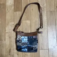 コーチデニムパッチワークバック