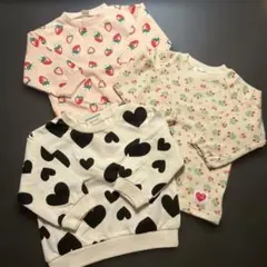 女の子 トレーナー 3点セット 新品未使用 タグ付 イチゴ 花柄 ハート