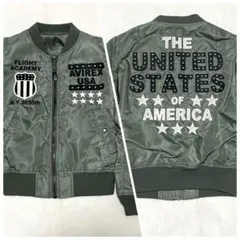 【希少•美品】 AVIREX MA-1 フライトジャケット スタッズロゴ L