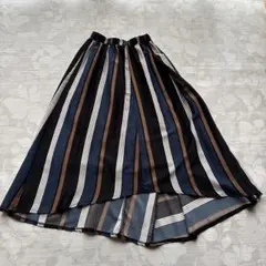 MIELI INVARIANT マルチストライプ アシメロングスカート