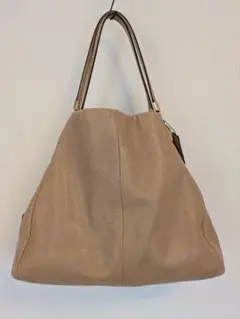 COACH コーチ レザー トートバッグ ベージュ ピンク内側 本革 レディース