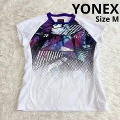 【ヨネックス】美品 ゲームシャツ ホワイト ドット Mサイズ レディース