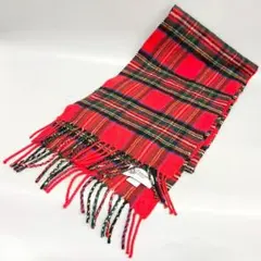 極美品 Johnstons of Elginマフラー カシミヤ チェック柄