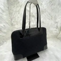 極美品✨グッチ　GUCCI ショルダーバッグ　ハンドバッグ　ブラック　エナメル