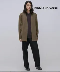 美品 NANO universe ダブルジャージー着流しカーディガン