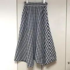 SIMPLICITE シンプリシテ ギンガムチェックイレヘム ロングスカートのサムネイル