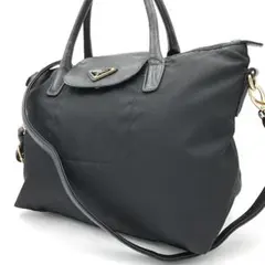 プラダ トートバッグ 2WAY ナイロン 黒 ブラック 三角ロゴ プレート