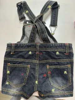 デニムオーバーオール サイズ80 スカル刺繍