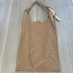 ベージュ スエード ショルダーバッグ