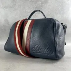 【人気モデル】BALLY 2way ショルダー ハンド トレスポ レザー 紺色