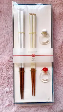 新品★Afternoon tea 夫婦箸セット 天然木 箸 箸置き 指輪 セットのサムネイル