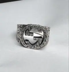 GUCCIシルバーリング インターロッキングG 13号(刻印あり)
