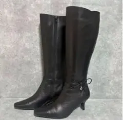 ⭐️本日限定価格⭐️ロングブーツ リボン付き ブラック 22.5