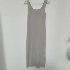 GU ベージュ ノースリーブ ロング ニット ワンピース Sサイズ