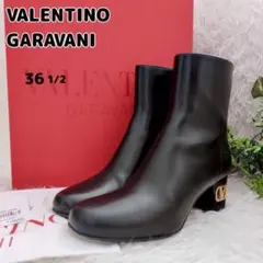 ◾︎美品◾︎ ヴァレンティノガラヴァーニ アンクルブーツ ヘリテージ Vロゴ 黒