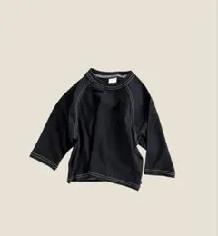 OATMEAL ステッチ 長袖Tシャツ チャコール
