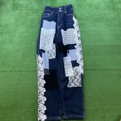 試着のみ　オシャレウォーカー　ソマリ　パッチワーク　サルエル　デニムパンツ