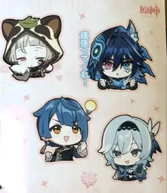 原神 ファミマステッカー 4枚セット　オロルン エウルア 行秋 辛炎 早柚