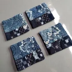 Kー2　古布手作りコースター　4枚セット