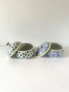 梅干し入れ 昭和レトロ 蓋付き セット 花柄 煮物