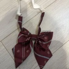 制服ボルドー ストライプ リボン