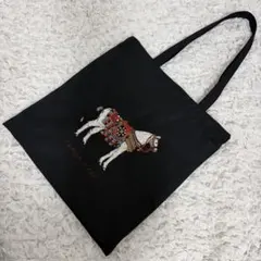 【未使用品】sampo x ear トートバッグ 馬 刺繍 ブラック パピヨネ