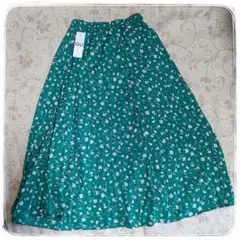 【値札付き】GUプリーツロングスカート(フラワー)