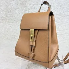 【極美品】CELINE オールドセリーヌ ターンロック レザーリュック キャメル 極美品】CELINE オールドセリーヌ ターンロック レザーリュック