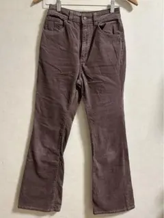 GU ジーユー フレアパンツ デニムパンツ コーデュロイ ブラウン S