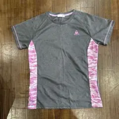 レディースJASPO グレー/ピンク 迷彩 Tシャツ L