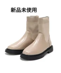 お値下げ　ニットブーツ　ベージュ　Lサイズ