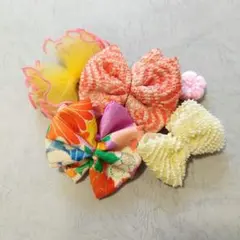 ふんわり　チュール　リボン ヘッドドレス　七五三 髪飾り しぼり　前撮り　987