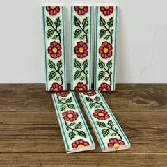 大正〜昭和初期　ガラスコースター　マジョリカタイル　アンティーク　5個セット 大正〜昭和初期 ガラスコースター マジョリカタイル