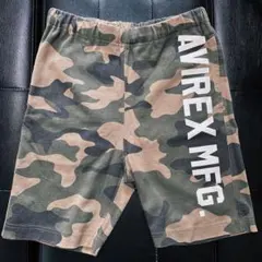 【AVIREX】迷彩スウェットハーフパンツ S カモフラ サイドプリントのサムネイル