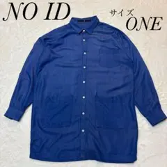 ノーアイディー　NO ID BIGポケット　ロングシャツ　ONEサイズ　ブルーのサムネイル