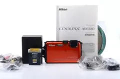 【廃盤希少！美品！動作確認済】Nikon COOLPIX AW100 オレンジ COOLPIX ニコン コンデジ Nikon AW100 オレンジ SDカード付き 届いて