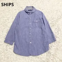 SHIPS　七分袖シャツ コットン　リネン　M ブルー 日本製のサムネイル