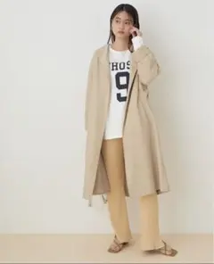 アダムエロペ　高級コート　トレンチコート　ベージュ