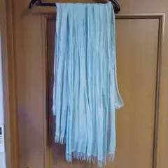 水色 ストール フリンジ付き=アルマーニ