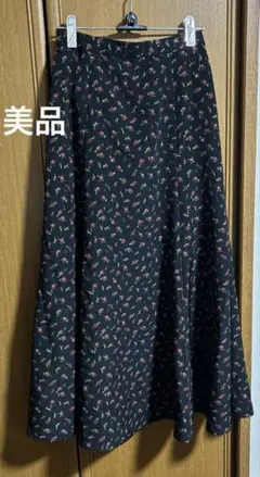 美品‼️ GU レディース フレアスカート 花柄 ロングスカート S