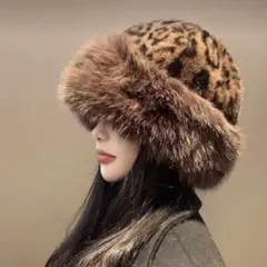 レオパード柄ファーハット