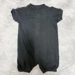 コムサイズム❣️黒　ブラック　シンプル　キャラクターイラストロンパース50〜70