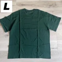 メンズ　Tシャツ　トップス　半袖　グリーン　L ゆったり　丸首