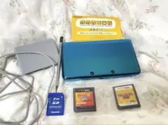 【美品】 ニンテンドー 3DS アクアブルー 充電器 ARカード+ソフト 2点