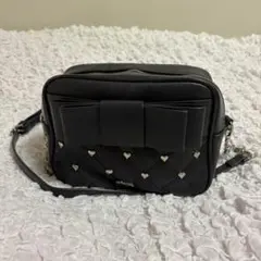 pium ハートキルティングリボンポシェット ブラック