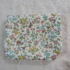 リバティfuwara6重ガーゼハンカチ◇メドウテイルズ カラフル