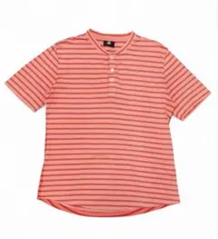 ポールスミス ボーダー柄 ヘンリーネック 半袖 Tシャツ ピンク×レッド Mのサムネイル